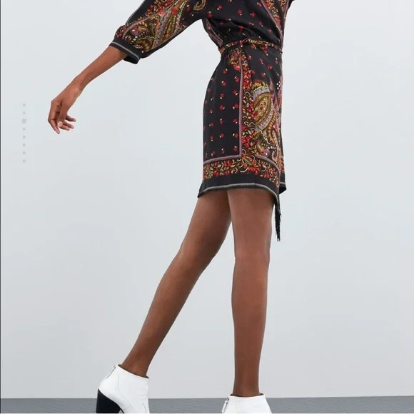 NWT Zara Chic Paisley Wrap Dress - Picture 12 of 13